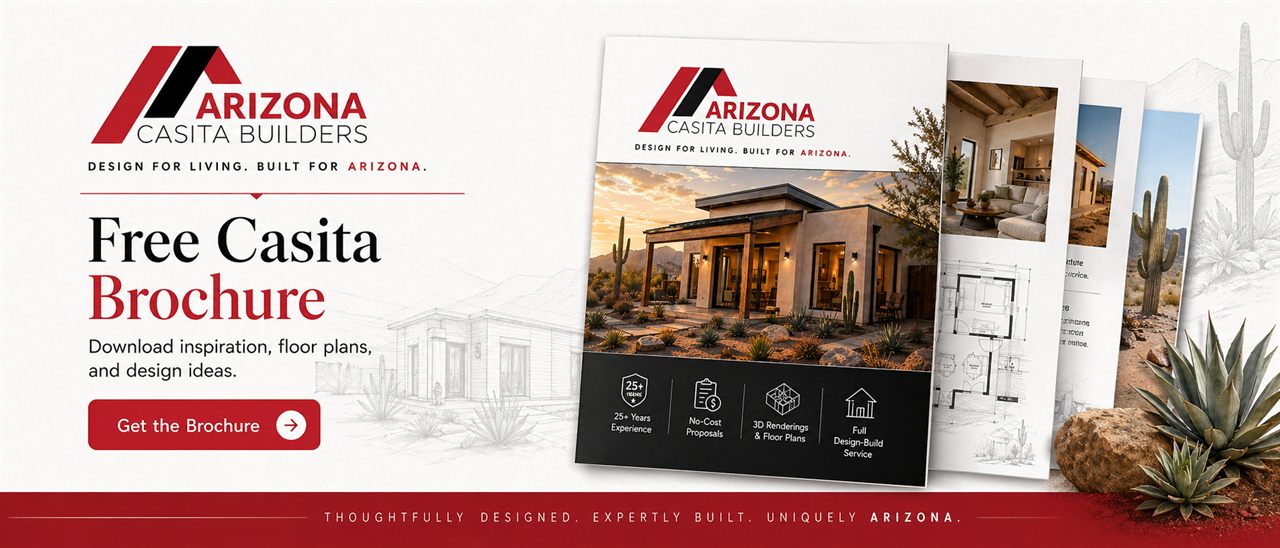 Free Arizona Casita Builders brochure with custom casita floor plans, design ideas, and Arizona ADU inspiration