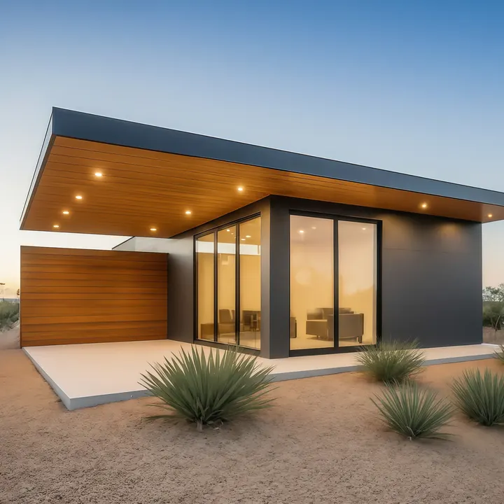 Ember Sunset ACB-DG-012 Arizona casita design with sunset exterior lighting and patio connection