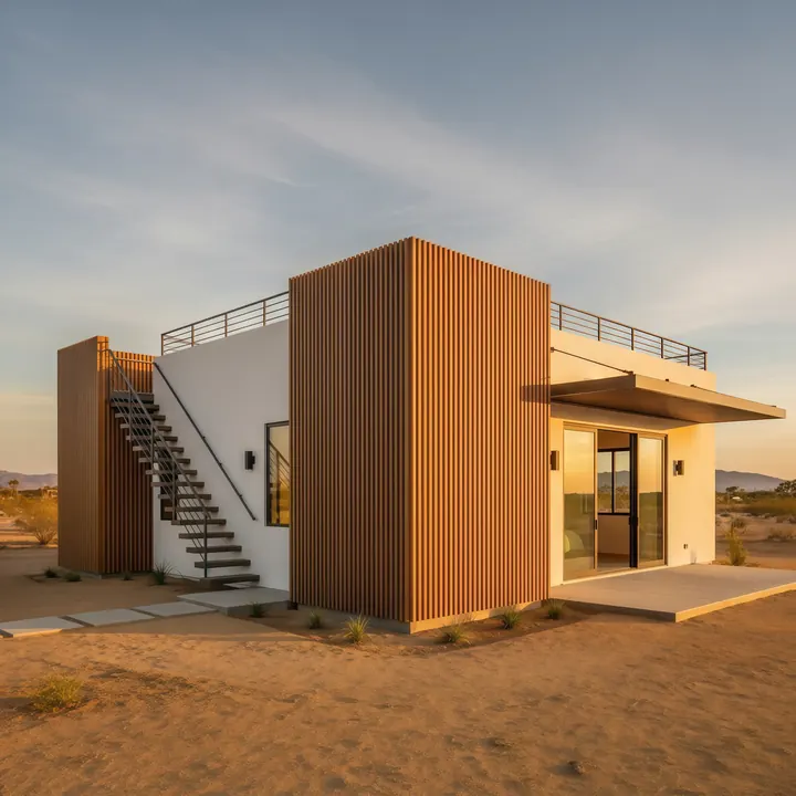 Arroyo Casita Studio ACB-DG-047 studio ADU design with simple desert modern exterior