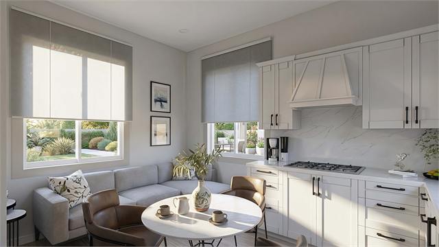 Living kitchen window rendering for the 27 by 15 casita
