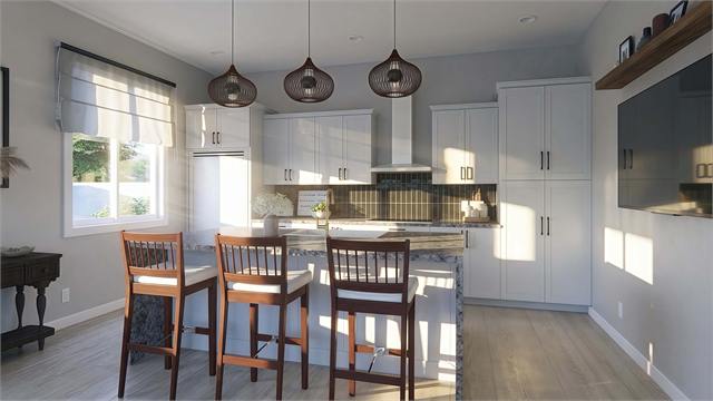 Kitchen bar rendering for the 29 by 34 accessory dwelling unit