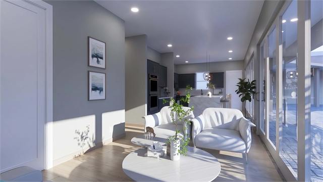 Living room window rendering for the 37 by 35 ADU casita