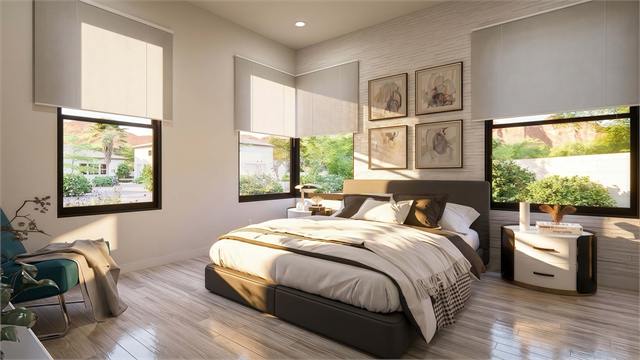 Bedroom window wall rendering for the 45 by 22 ADU plan