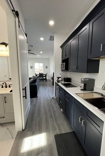 Custom casita kitchenette and living area interior