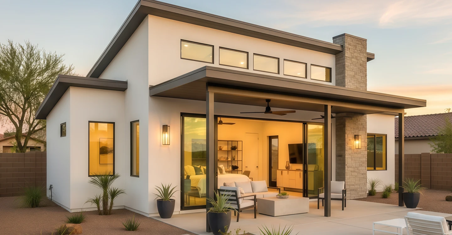 Modern custom Arizona casita designed and built by Arizona Casita Builders