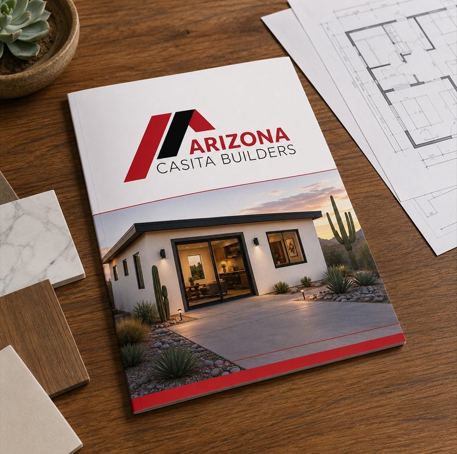 Arizona Casita Builders design proposal booklet with casita floor plans