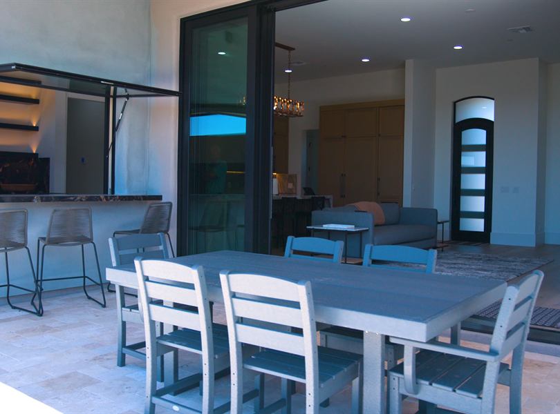 Outdoor dining patio connected to the Scottsdale casita living area